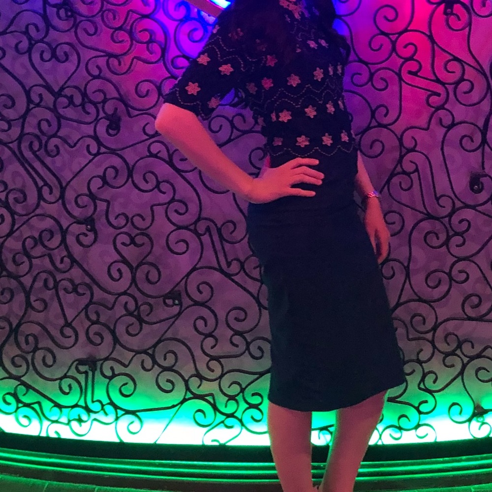 Size small midi pencil dress navy blue